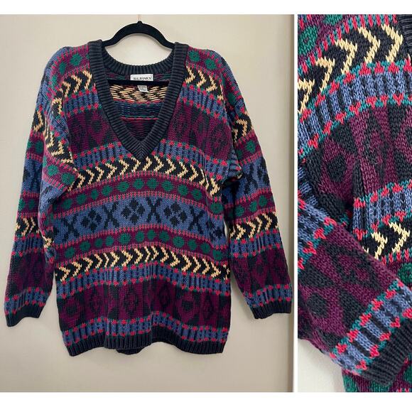 Vintage Cotton Ramie 80's Coogi Crosby Die Hard Retro Classic Grandpa Sweater M